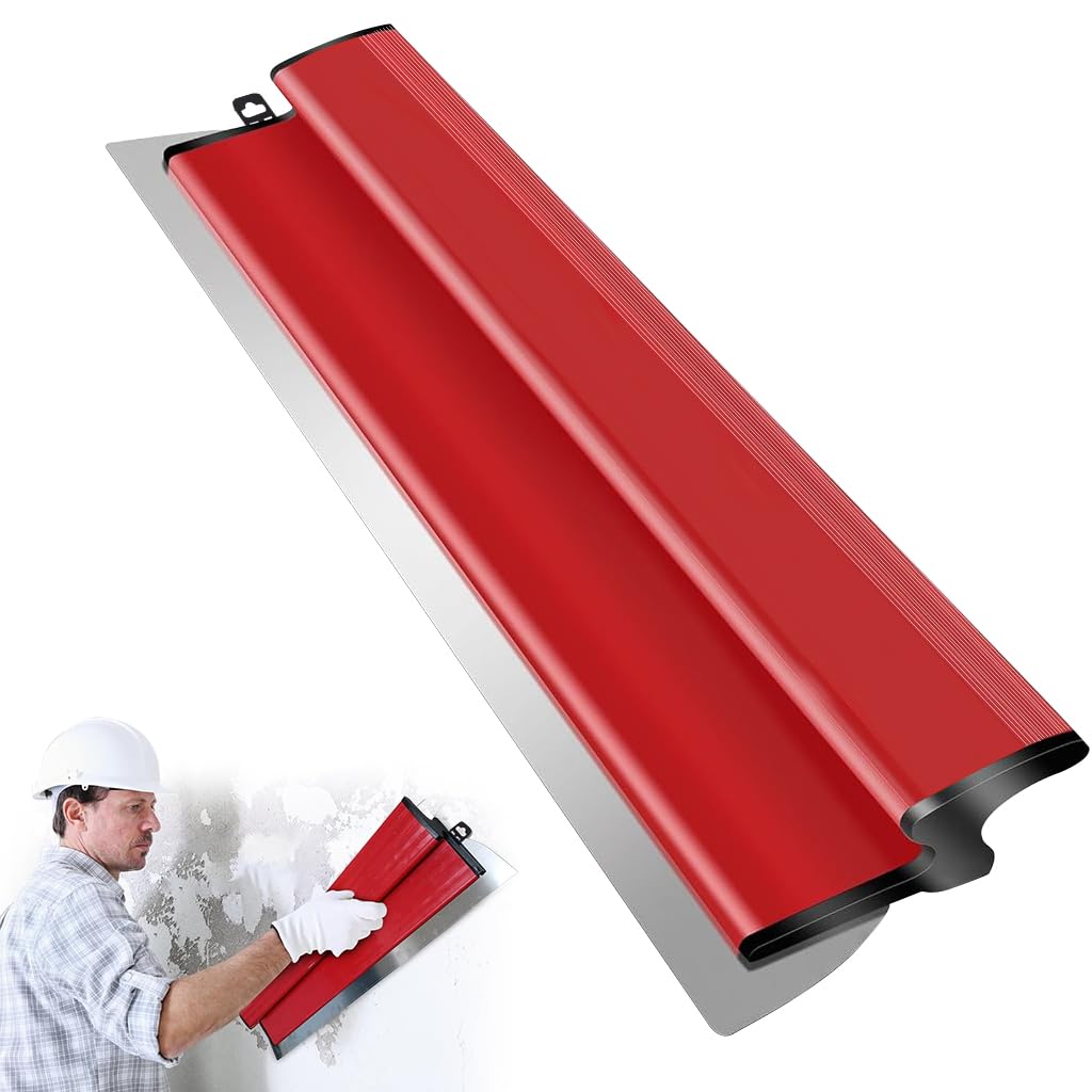 Serplex Long Skimming Blade 15.7 Inches Stainless Steel Trowel Skimming Blade Rubberized Handle Drywall Smoothing Spatula Skimming Trowel Plastering Trowel for Large Area Project, House Renovation Serplex Long Skimming Blade 15.7 Inches Stainless Steel Trowel Skimming Blade Rubberized Handle Drywall Smoothing Spatula Skimming Trowel Plastering Trowel for Large Area Project, House Renovation